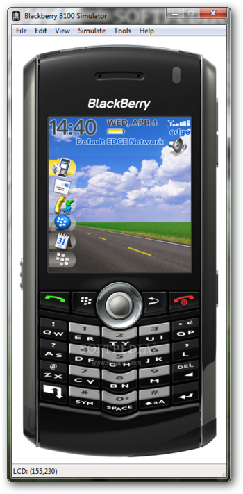 BlackBerry 8100 Simulator screenshot