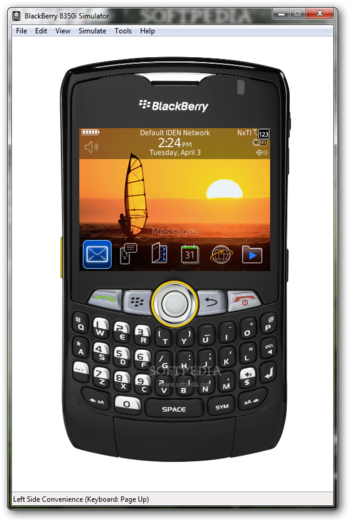 BlackBerry 8350i Simulator screenshot