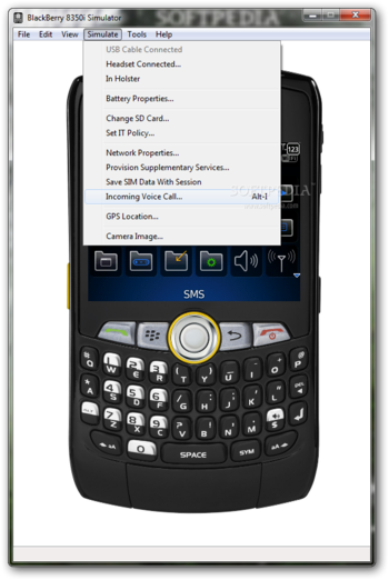 BlackBerry 8350i Simulator screenshot 5