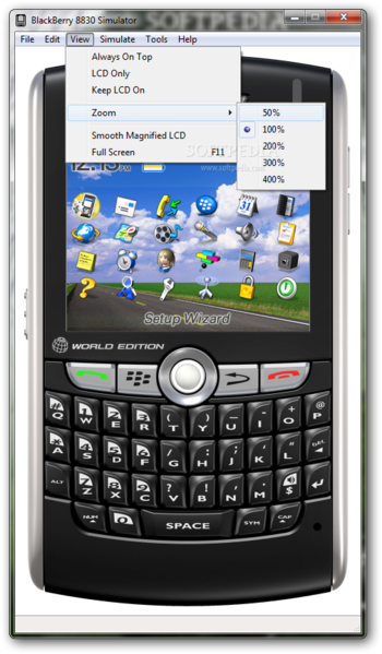 BlackBerry 8830 Simulator screenshot 4