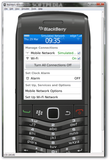 BlackBerry 9105 Simulator screenshot 2