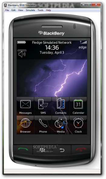 BlackBerry 9500 Simulator screenshot