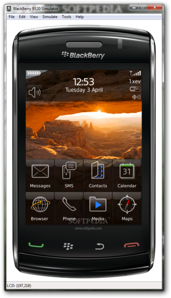 BlackBerry 9520 Simulator screenshot