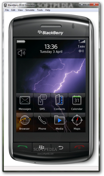 BlackBerry 9530 Simulator screenshot