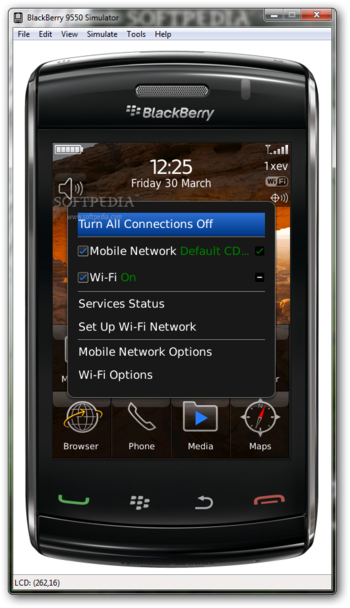 BlackBerry 9550 Simulator screenshot 2