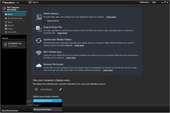 BlackBerry Link screenshot