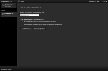 BlackBerry Link screenshot 2