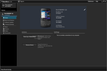 BlackBerry Link screenshot 3