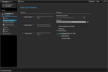 BlackBerry Link screenshot 4