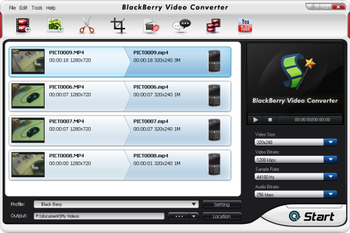 BlackBerry Video Converter screenshot