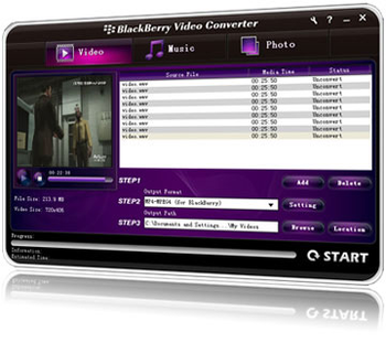 Blackberry Video Converter screenshot