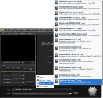 BlackBerry Video Converter Factory Pro screenshot