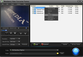 BlackBerry Video Converter Factory screenshot 2