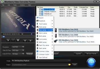 BlackBerry Video Converter Factory screenshot 3