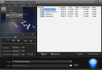 BlackBerry Video Converter Factory screenshot 4