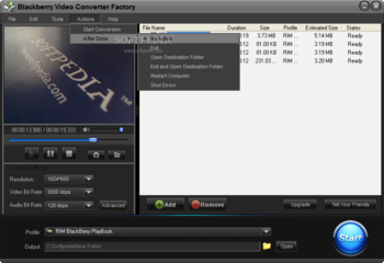 BlackBerry Video Converter Factory screenshot 5