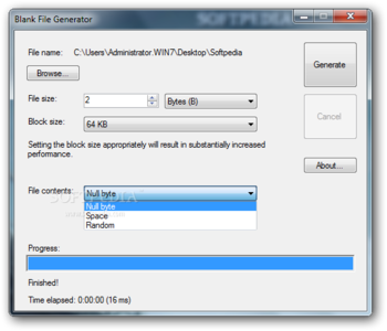 Blank File Generator screenshot