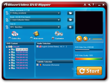 BlazeVideo DVD Ripper screenshot