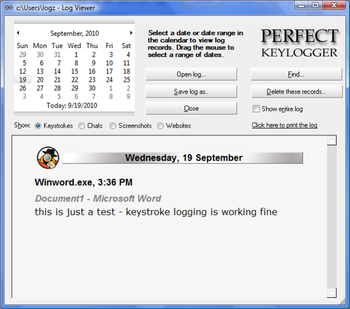 BlazingTools Perfect Keylogger screenshot