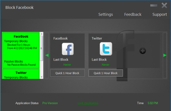 Block Facebook screenshot