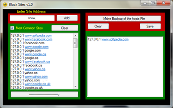 Block Sites screenshot