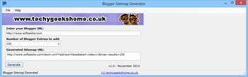 Blogger Sitemap Generator screenshot