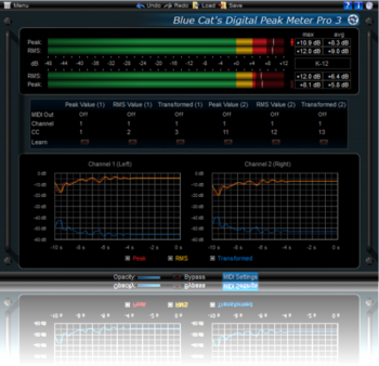 Blue Cat's Digital Peak Meter Pro Direct X  screenshot