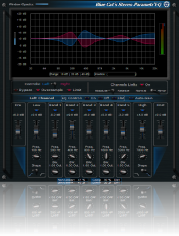Blue Cat's Stereo Parametr'EQ VST  screenshot