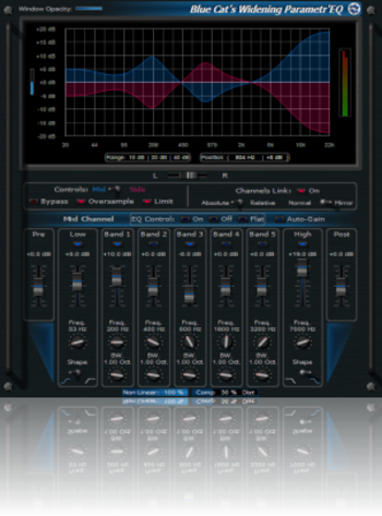 Blue Cat's Widening Parametr'EQ Direct X  screenshot