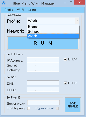 Blue IP and Wi-Fi Manager screenshot