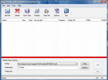 Bluefox AVI to iPod Converter screenshot