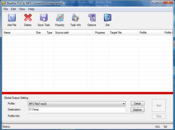 Bluefox FLV to MP3 Converter screenshot