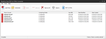 BlueFox Free PDF to HTML Converter screenshot