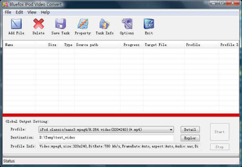 Bluefox iPod Video Converter screenshot