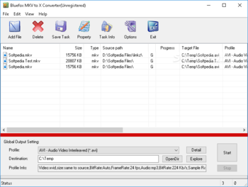 Bluefox MKV to X Converter screenshot