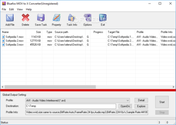 Bluefox MOV to X Converter screenshot