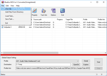 Bluefox MOV to X Converter screenshot 4