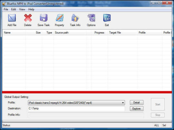 Bluefox MP4 to iPod Converter screenshot