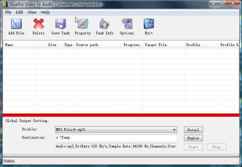 Bluefox Video to Audio Converter screenshot