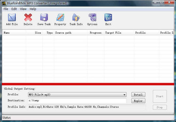 Bluefox WMA MP3 converter screenshot