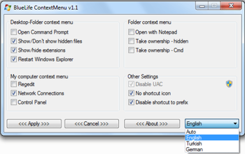 BlueLife ContextMenu screenshot