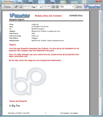 Blueprint for Outlook Professional screenshot