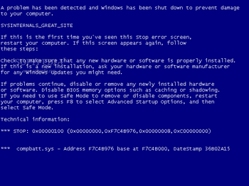 Bluescreen screenshot