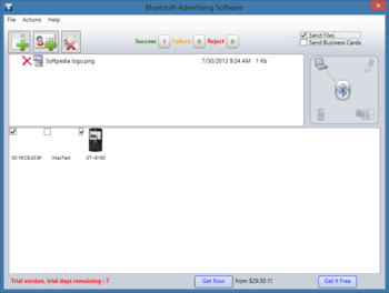 Bluetooth Advertising software screenshot