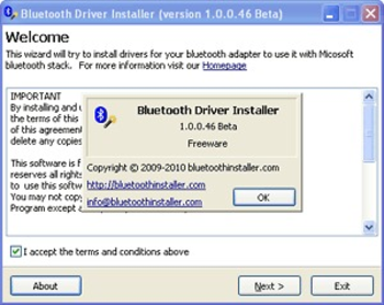 Bluetooth Driver Installer screenshot