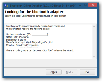 Bluetooth Driver Installer screenshot