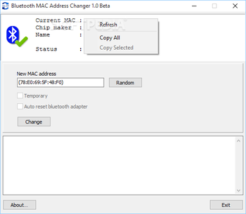 Bluetooth MAC Address Changer screenshot