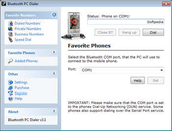 Bluetooth PC Dialer screenshot