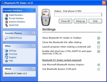 Bluetooth PC Dialer screenshot 3
