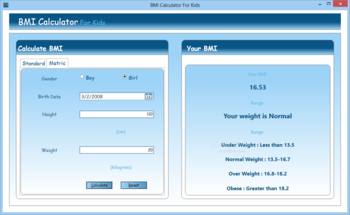 BMI Calculator for Kids screenshot